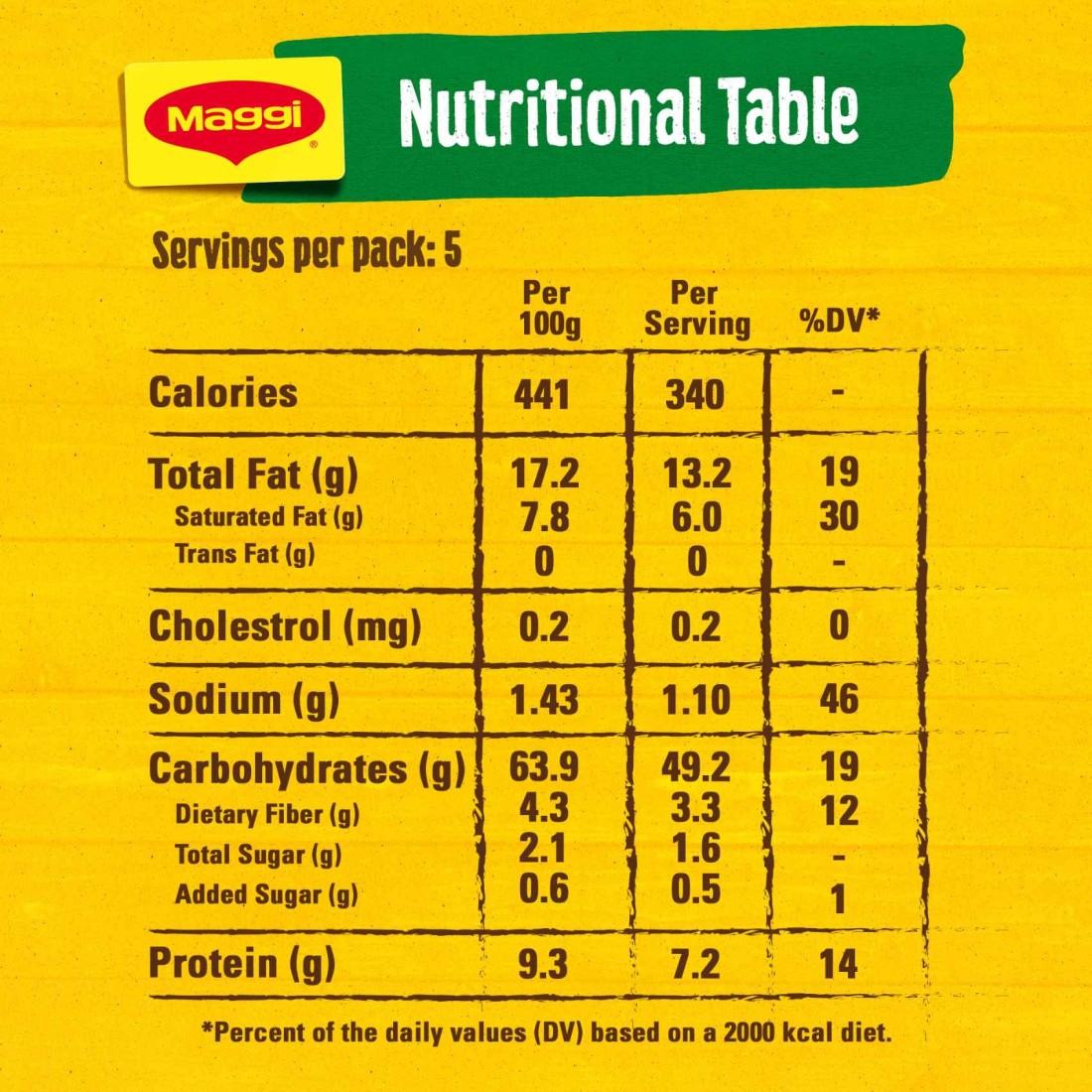 Nestle Maggi 2 Minutes Vegetables Noodles 77g Pack of 5