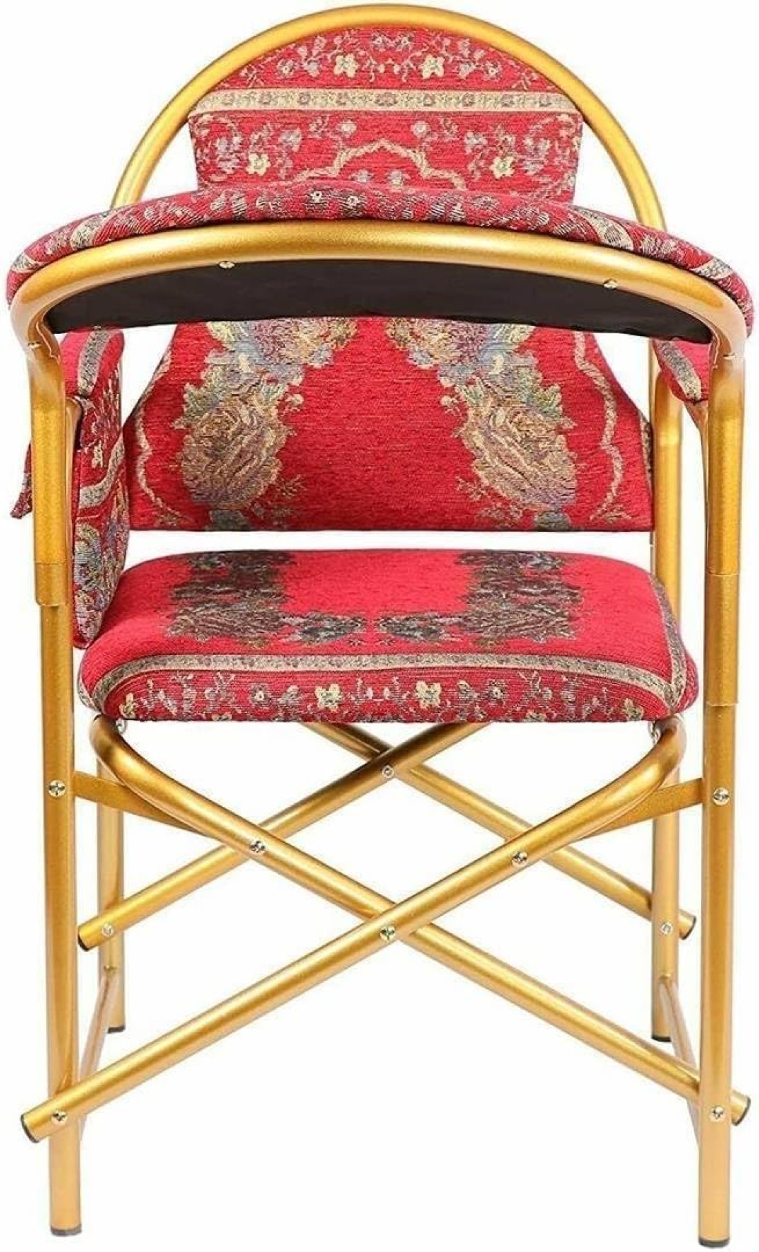Muslim Prayer Chair Comfortable Velvet Padded Islamic Chair with Armrest and Side Pocket Foldable Sujud Chair. (Maroon)