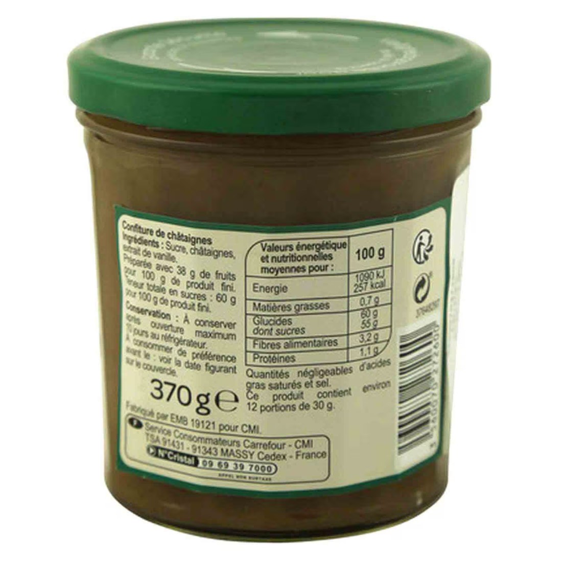 Carrefour Bio Jam Chestnuts 370g