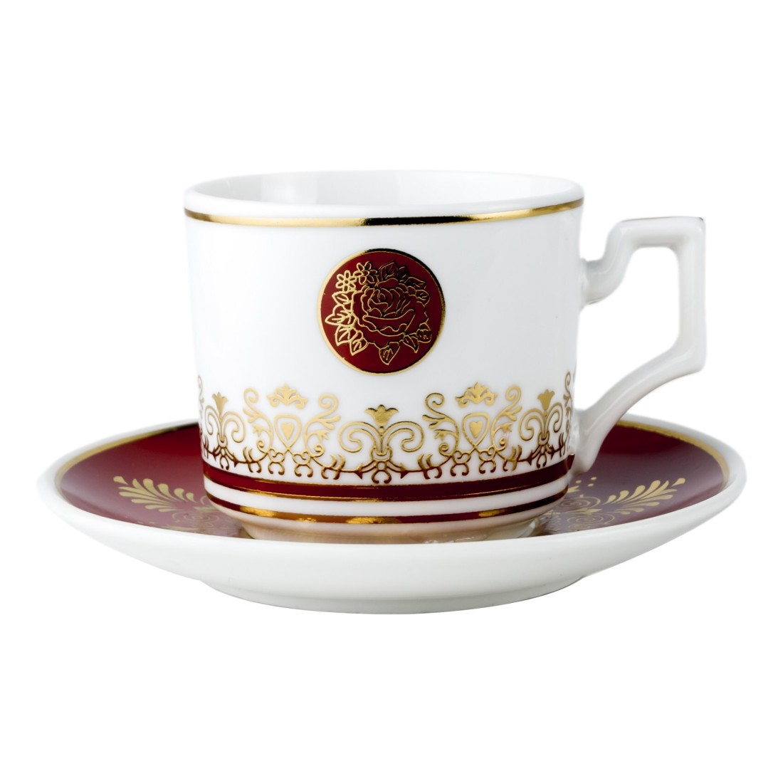 Shallow Coffee Cup Set Red 90ml 6 PCS