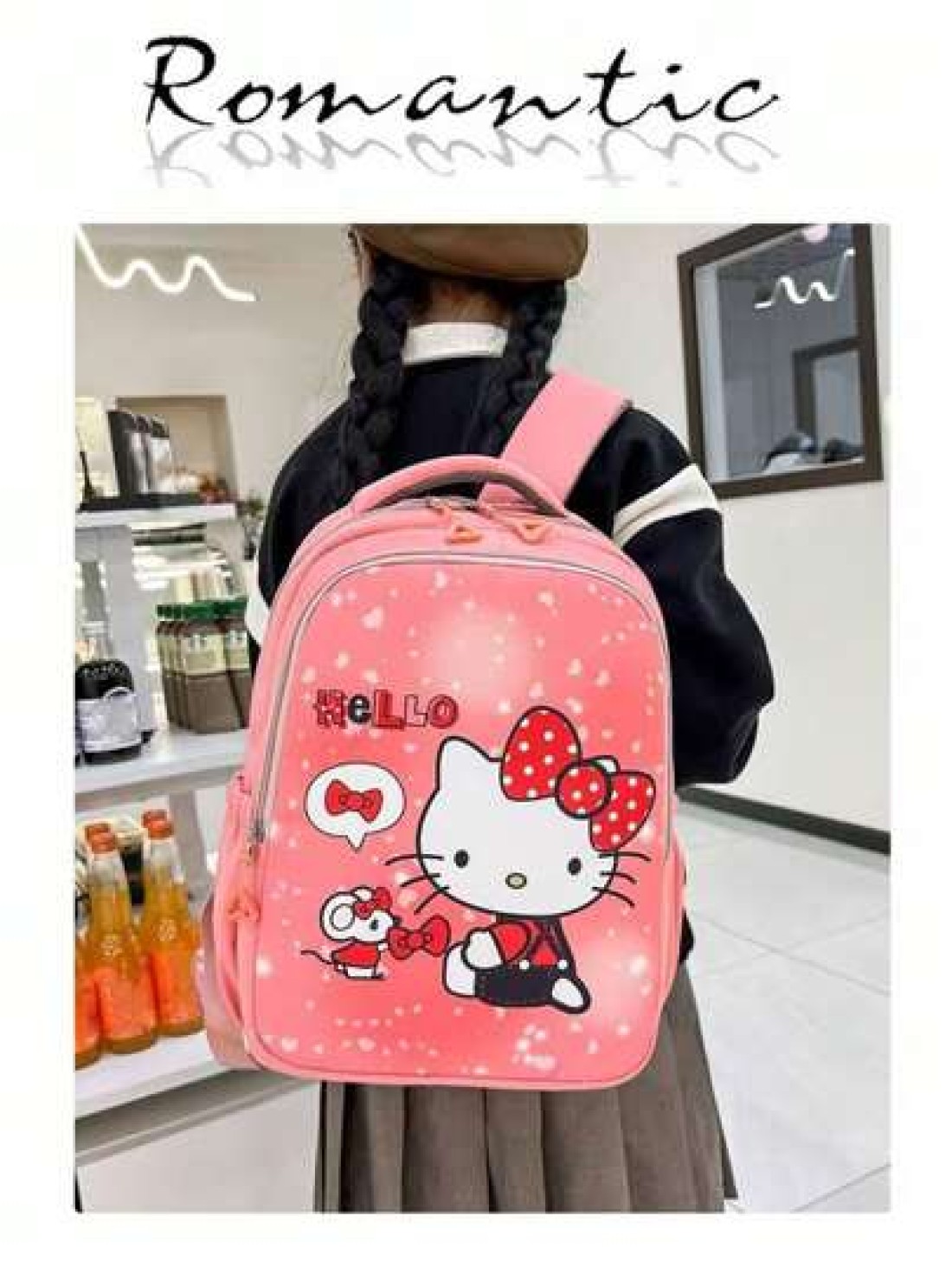 Sanrio 1pc Hello Kitty Kulomi 3 Piece Backpack Set Cartoon Print KT Cat Suitable For Middle High School Includes Backpack Shoulder Bag Pencil Case Great For Campus Back To School Outings And Gifts