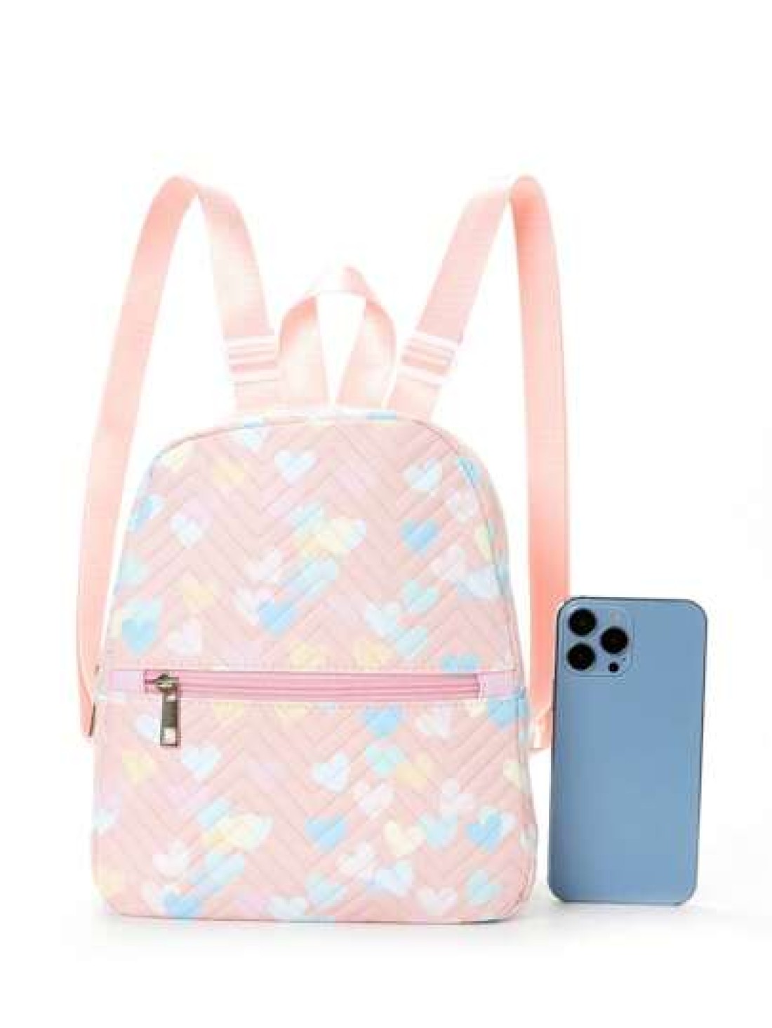 1pc Girls Quilted Cute Campus Style Backpack Casual Street Style Backpack Suitable For School Student Backpack Outdoor Hiking Vacation Daily Commuting Holiday Gift