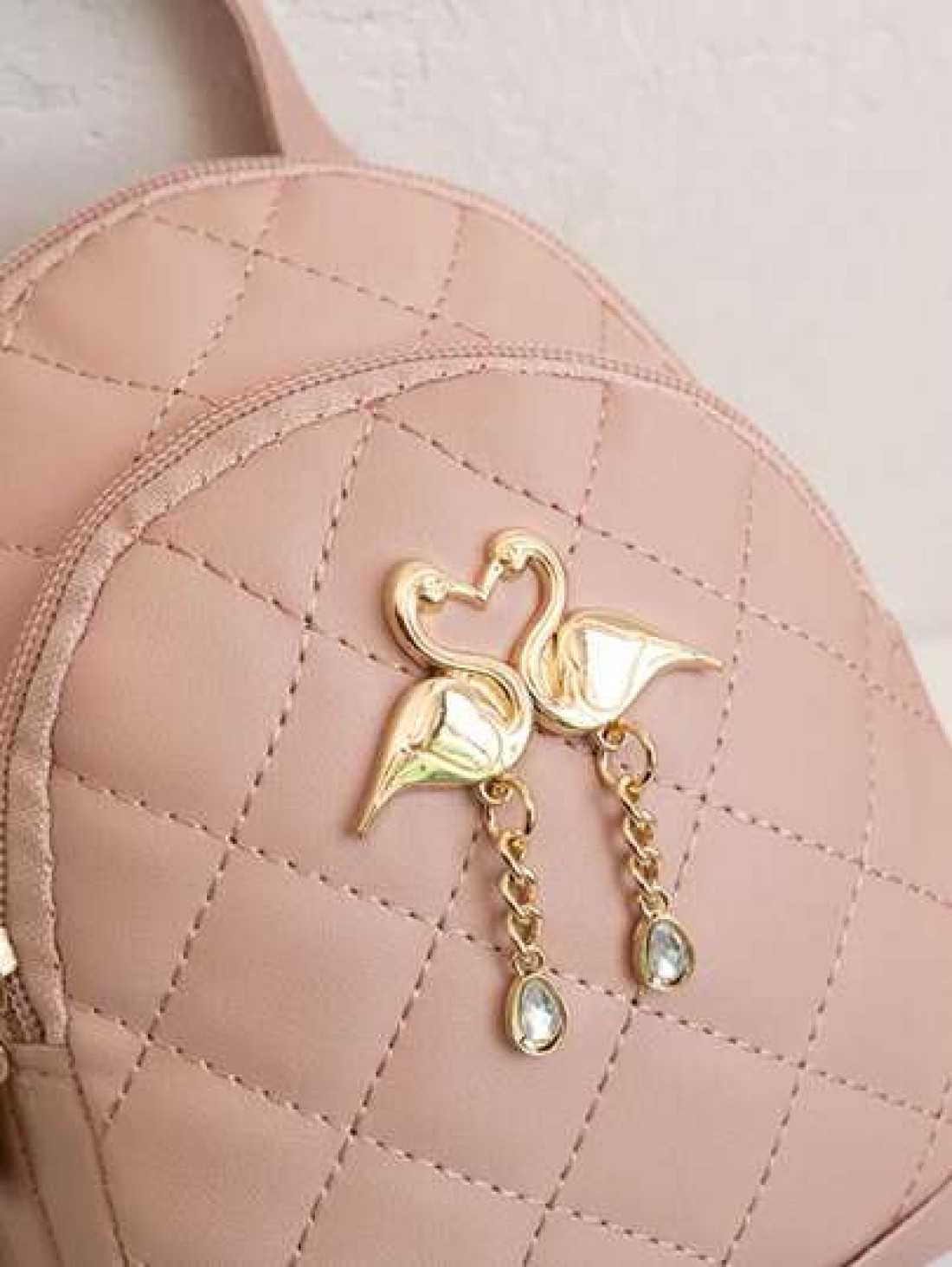 A Mini Quilted Backpack A Mini Swan Hardware Decoration Small School Bag Very Suitable For Travel Shopping School Bag S Bag S Backpack Mini Backpack Bag School