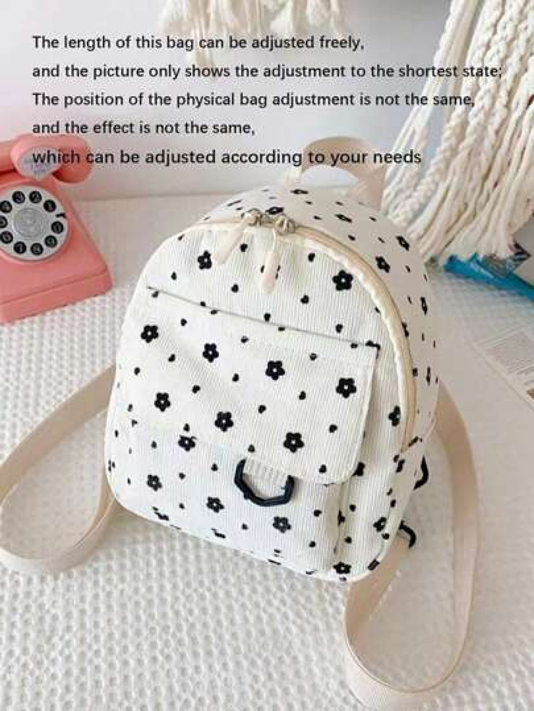 Cute And Sweet Corduroy Lightweight Large Capacity Backpack Perfect For Traveling Spring Outings Going To School Or As A Small Bag Print Location Is Random School Bag Bag Backpack Mini Backpack Bag Sc