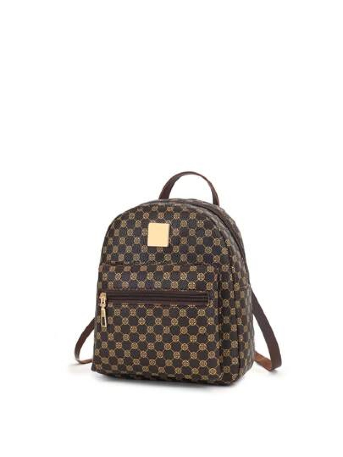 Cute Small Zipper Backpack Geometric Pattern Backpack With Adjustable Strap