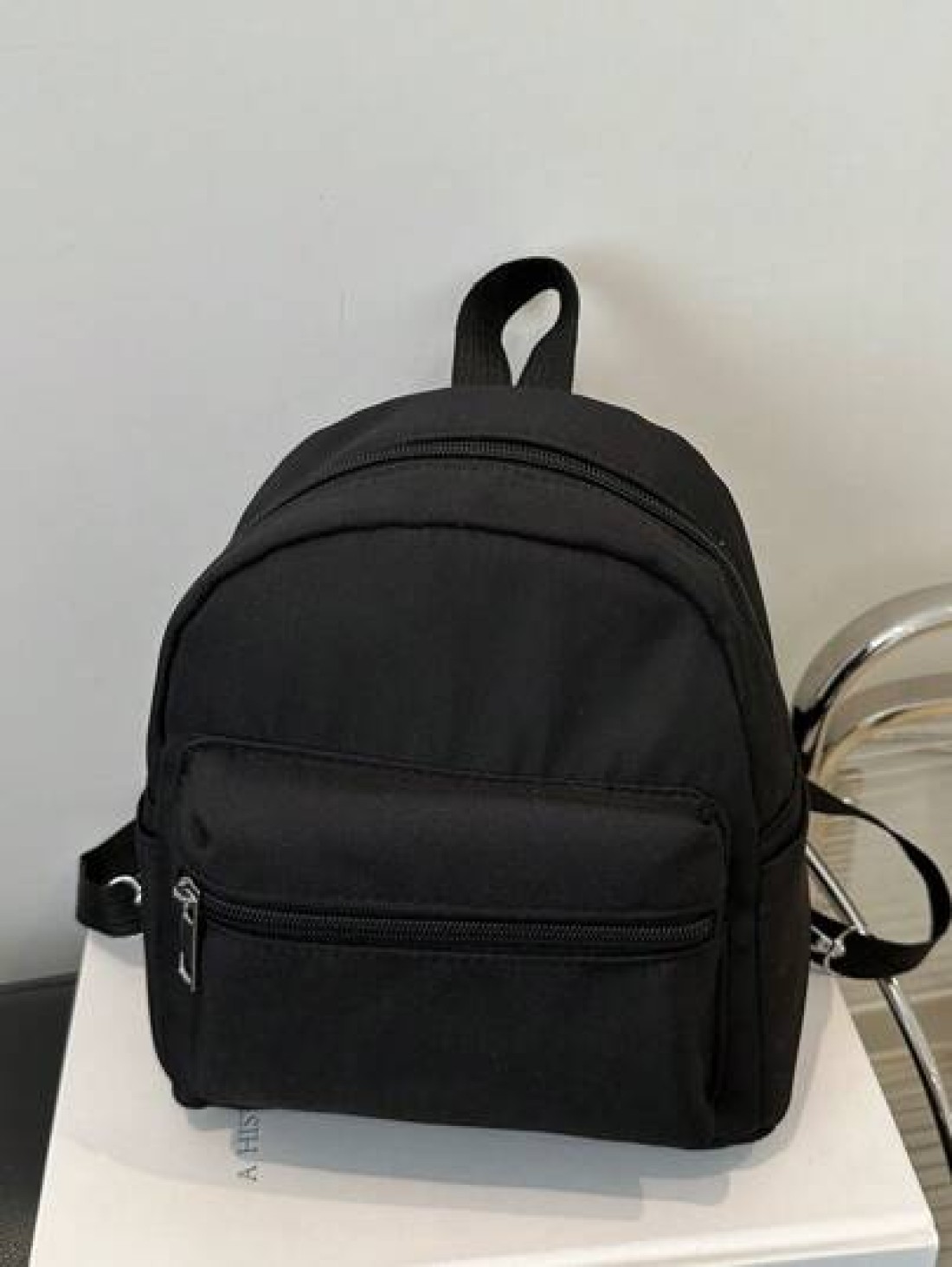 1pc Multi Function Mini Student Backpack Cute Striped Texture Commuter Bag With Multiple Pockets And Comfortable Shoulder Straps