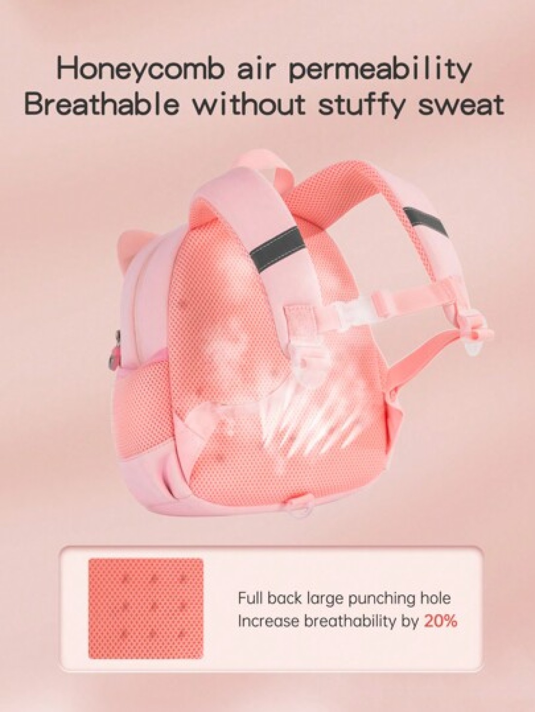 1pc Girls Cute Cartoon Cat Shaped Small Size Diving Material Anti Lost Zipper Closure Backpack For Kindergarten Daily Use