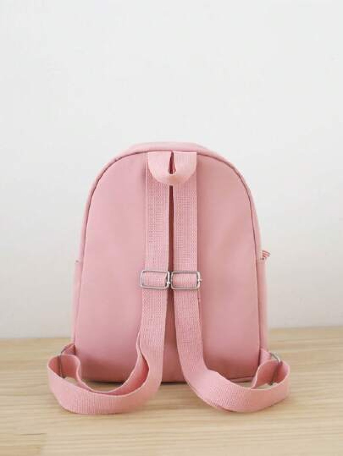 Girls Fuzzy Cartoon Rabbit Letter Patch Decor Zipper Cute Functional Backpack