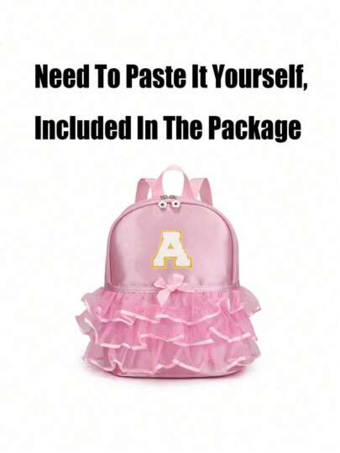 1pc Girls Nylon Zipper Closure A Z 26 Letters Fashion Lace Dance Bag Dance Ballet Bag Practice Double Shoulder Latin School Bag Backpack Suitable For Daily Use Zipper Random DIY Alphabet Stickers