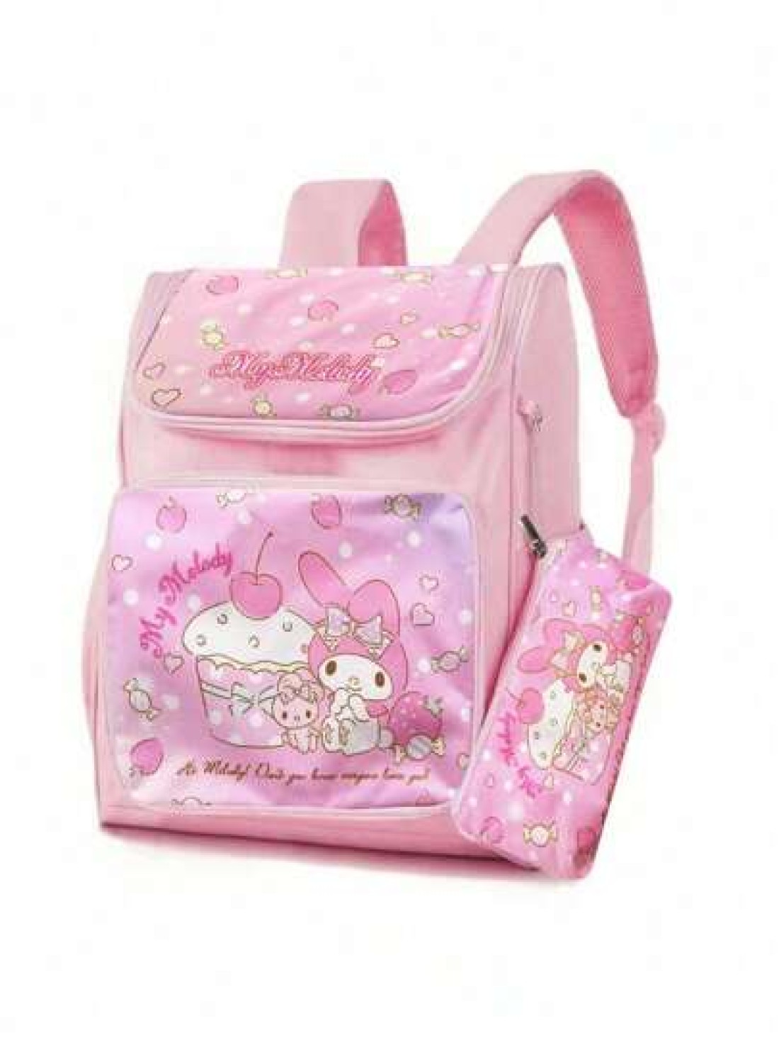 Sanrio Schoolbag With Pencil Case Waterproof School Student Backpack Cartoon Cute Bookbag Kawaii School Supplies Birthday Christmas Gift