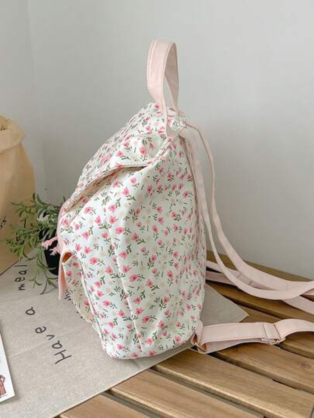 New Outdoor Travel Storage Mini Backpack For Girls Floral Pattern Lightweight School Bag