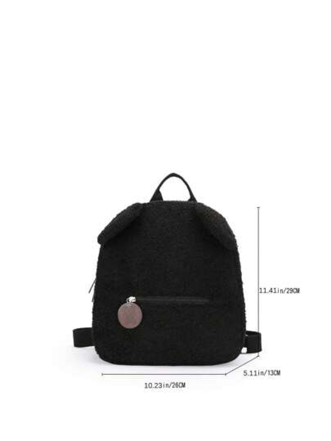 One Piece Boys And Girls Sherpa Bear Zipper Closure Cute Cartoon Backpack Suitable For Daily Use In Autumn And Winter