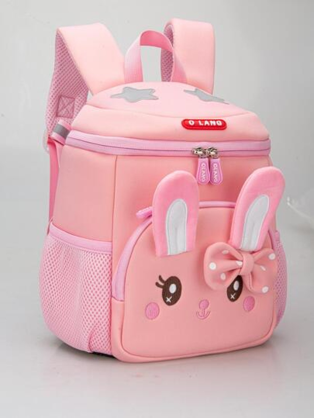 Cute Cartoon Bunny Kids Backpack For Girls Pink Shoulder Bag For Preschool Children