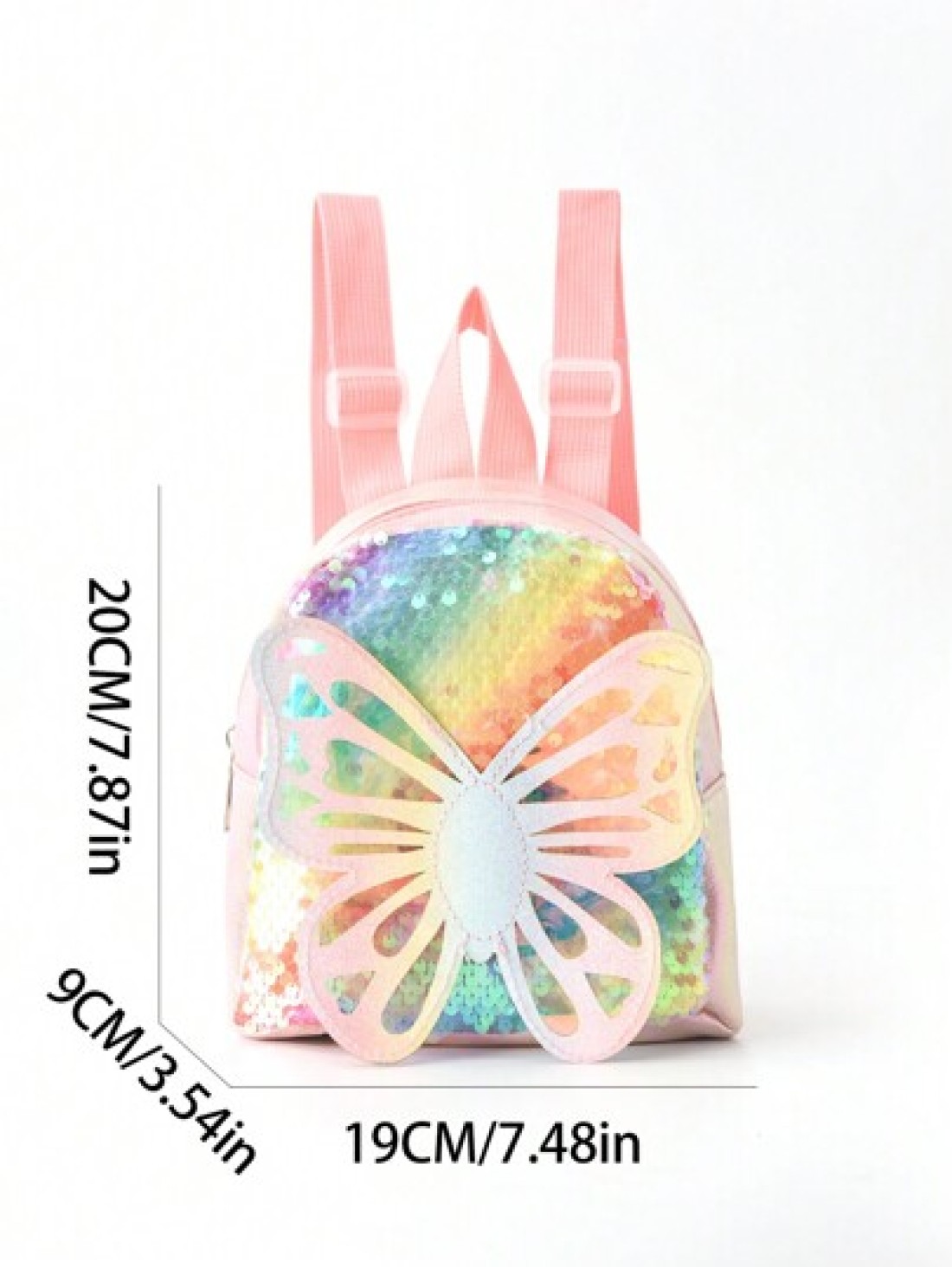 1pc Children Girl Cute Butterfly Color Sequenant Classic Backpack Classic Backpack Is Suitable For Little Girl Kindergarten Elementary School Students Daily Outdoor Travel Festivals Gift