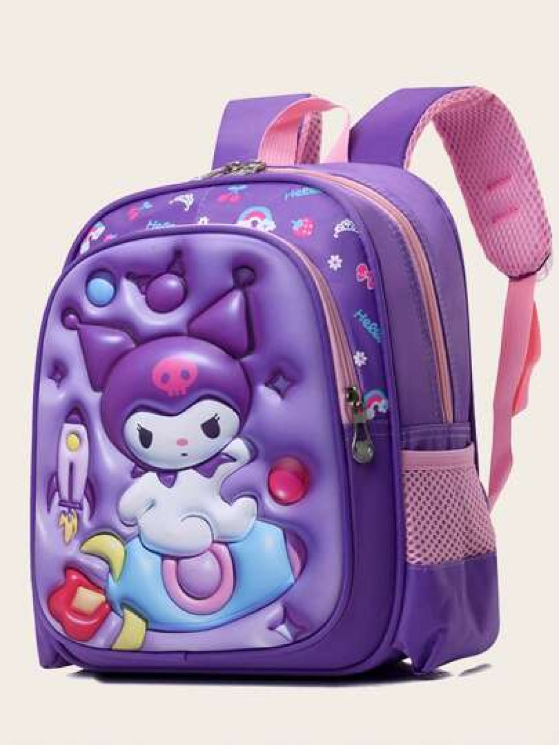 Sanrio Sanrio New Cute Cartoon Kuromi Pattern Backpack School Backpack Travel Backpack