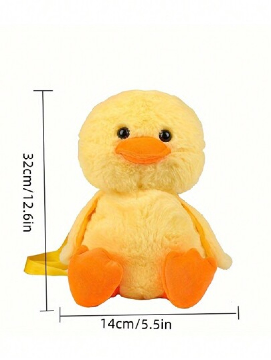 Cute Yellow Duck Backpack Cartoon Stuffed Animal Daypack Kawaii Duck Doll Schoolbag