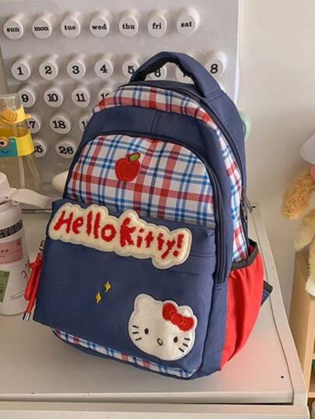 Sanrio Hello Kitty Backpack Retro Plaid Cute Cartoon Large Capacity Lightweight School Bag For Female College Students Niche Design Ideal For Classes And Casual Use Stylish Student Backpack For Everyd