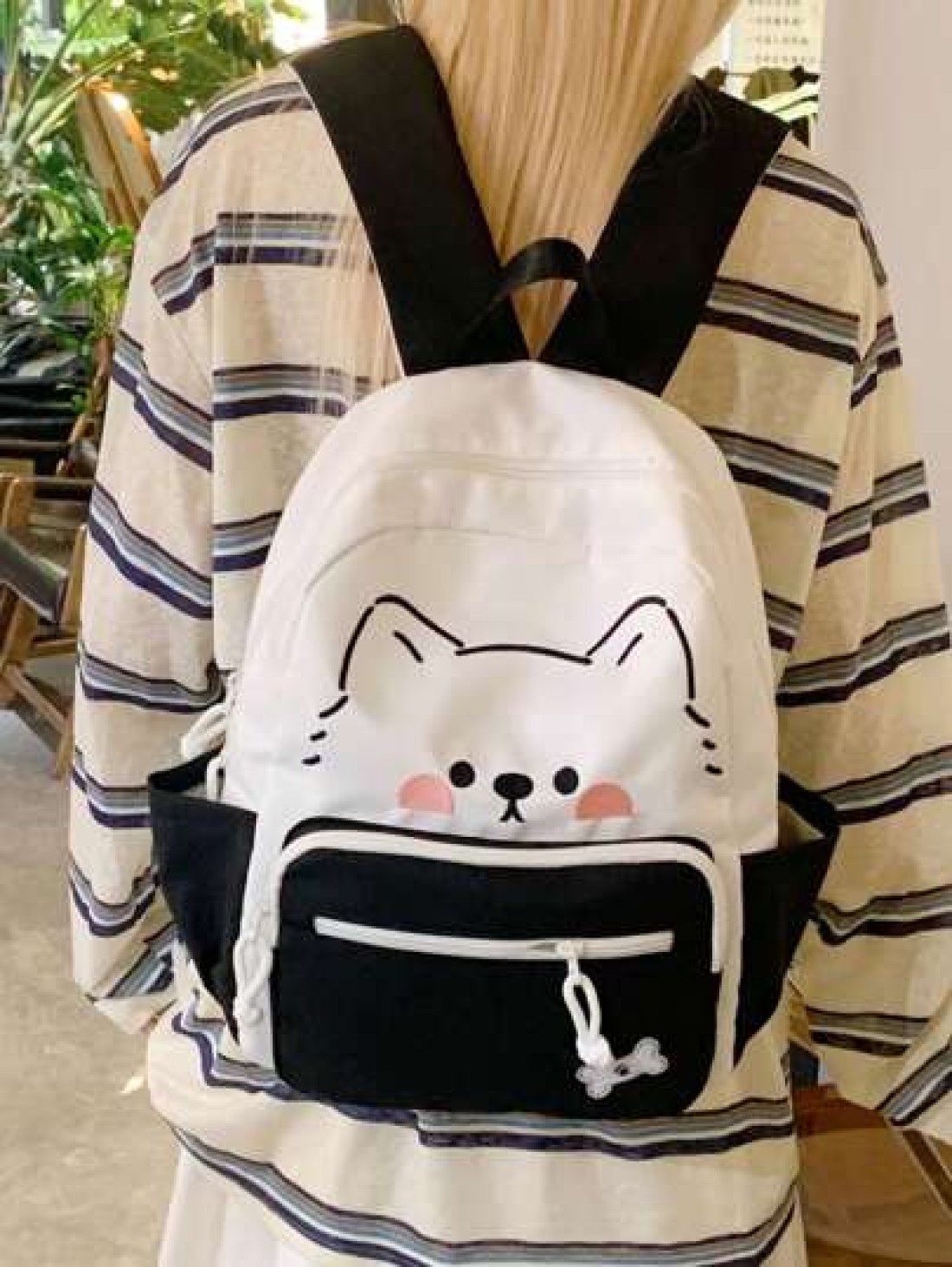 College Style Back To School Cute Versatile Student Backpack For Girls Primary And Secondary School University Small Fresh Nylon Campus Backpack For Girls