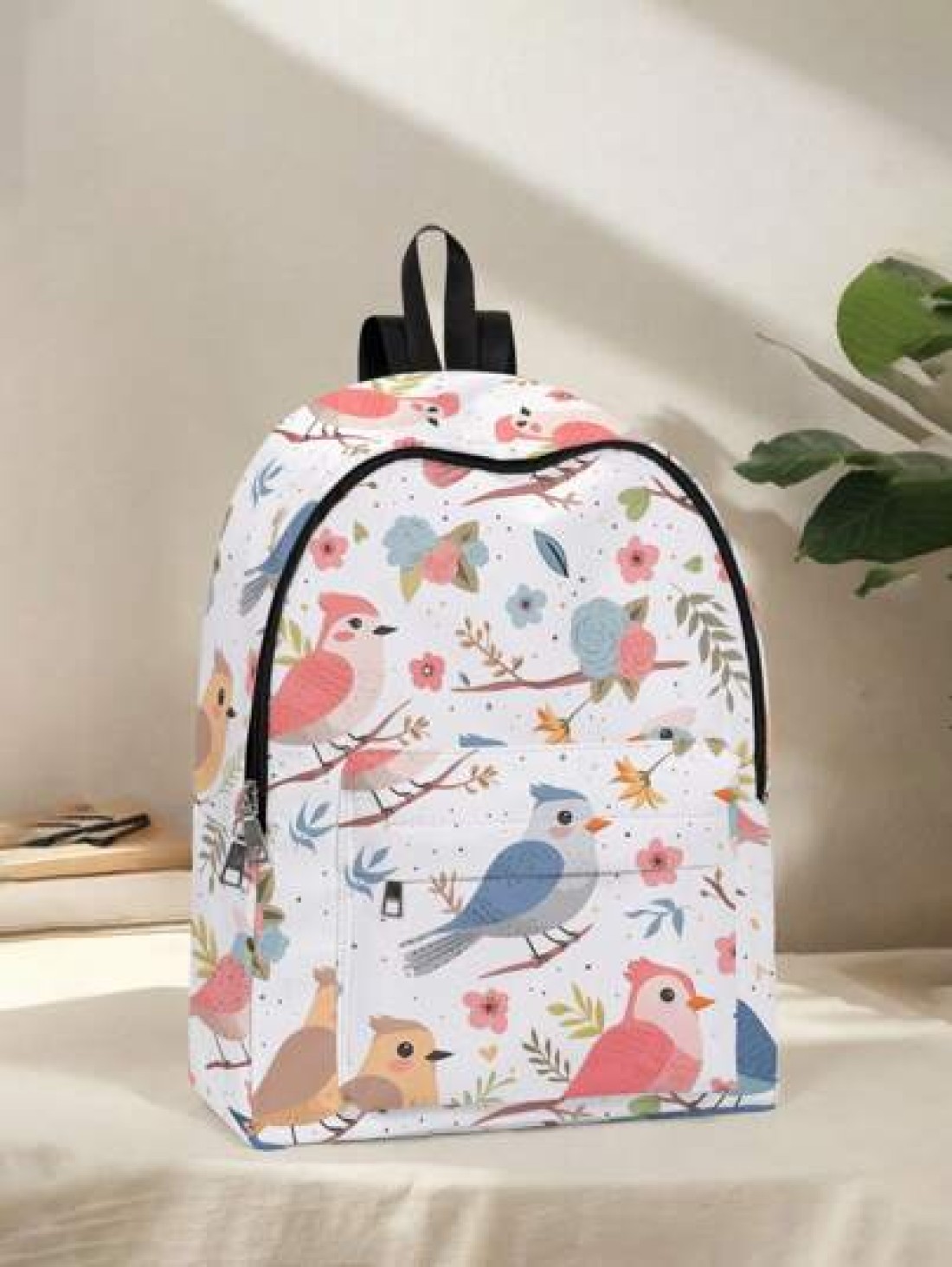 1pc Cute Duck Pattern Pocket Backpack Zipper Closure Pocketed Backpack Stylish For Boys And Girls Suitable For School And Outdoor Activities