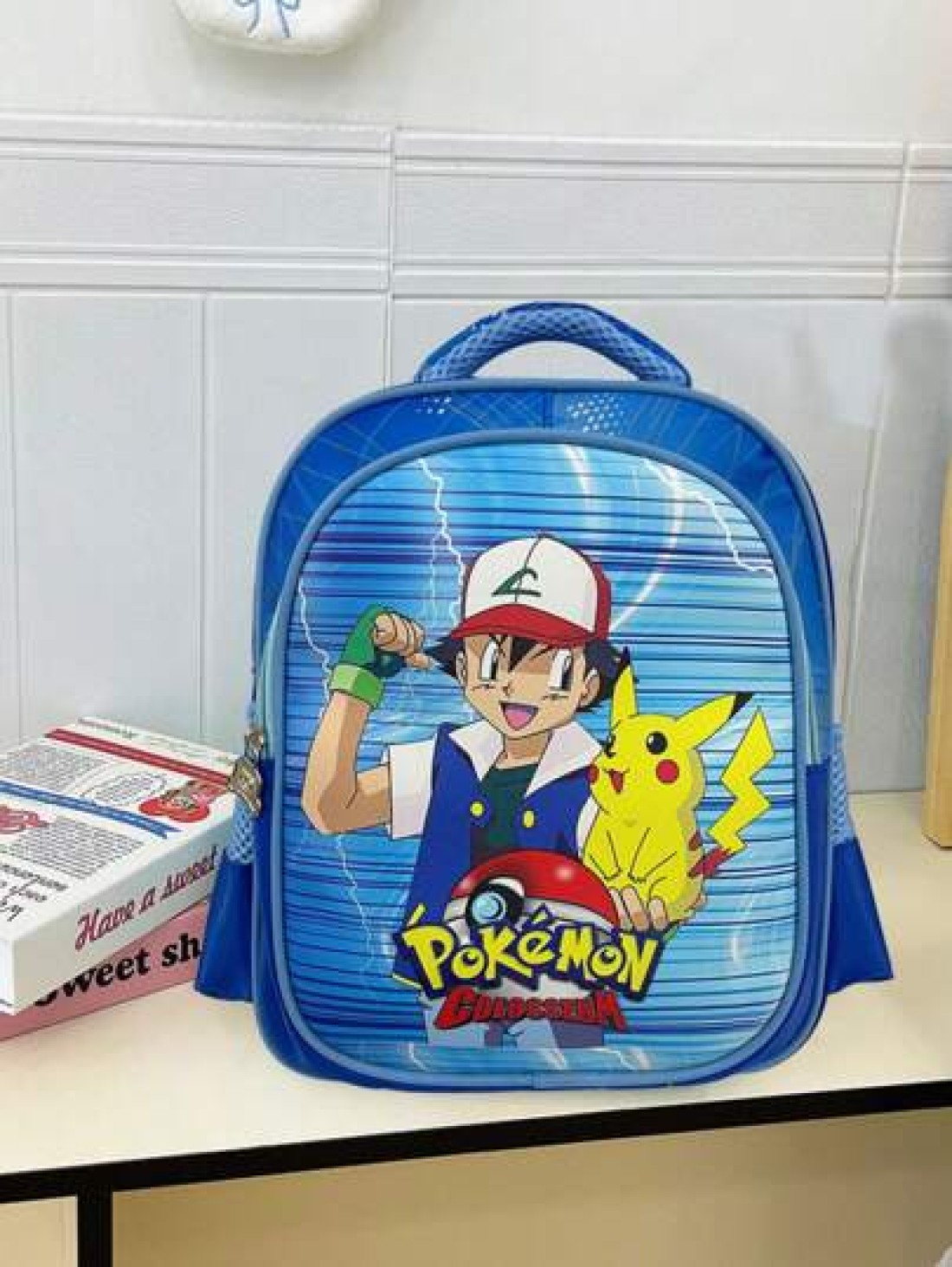 bandai Backpack Cartoon Design Practical Pockets Durable Synthetic Materials Zhalange Close Suitable For School Travel Holiday Gifts