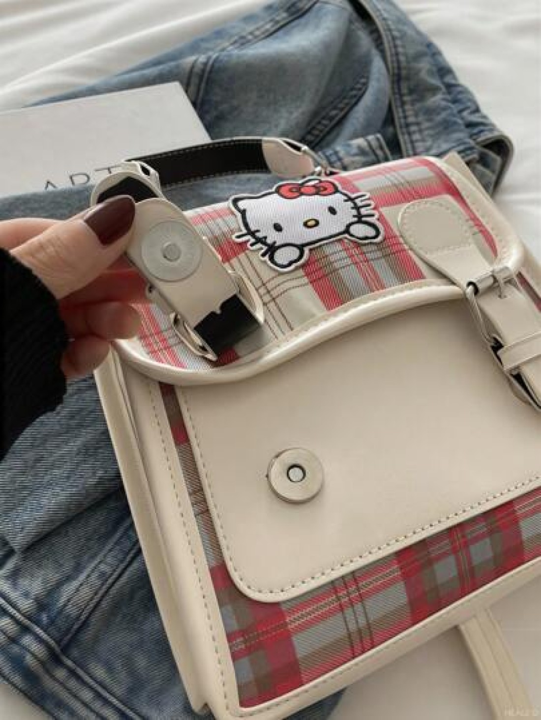 Sanrio 1pc Sanrio Cute Cartoon Anime KT Cat Bag Large Capacity Outdoor Storage Three Way Handbag Shoulder Bag Girls Bag Children s Bag Children s Backpack Suitable For Summer Travel Christmas Thanksgi