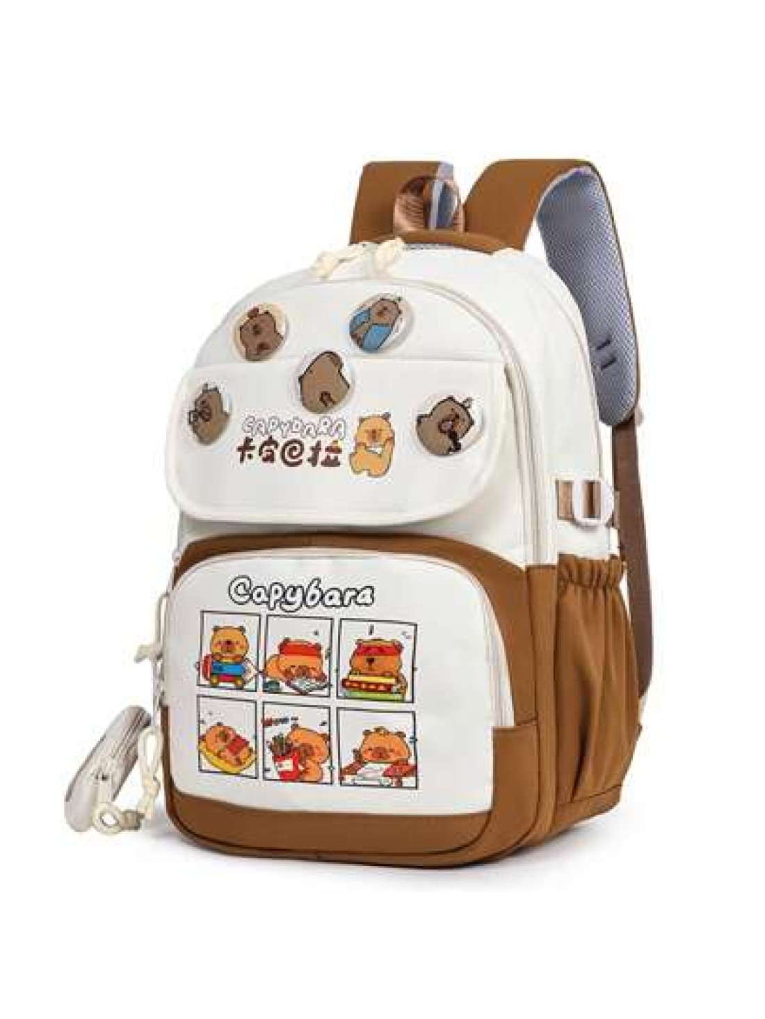 Capybara Backpack For Elementary School Boys Girls Lightweight Large Capacity Backpack For Middle High School Students