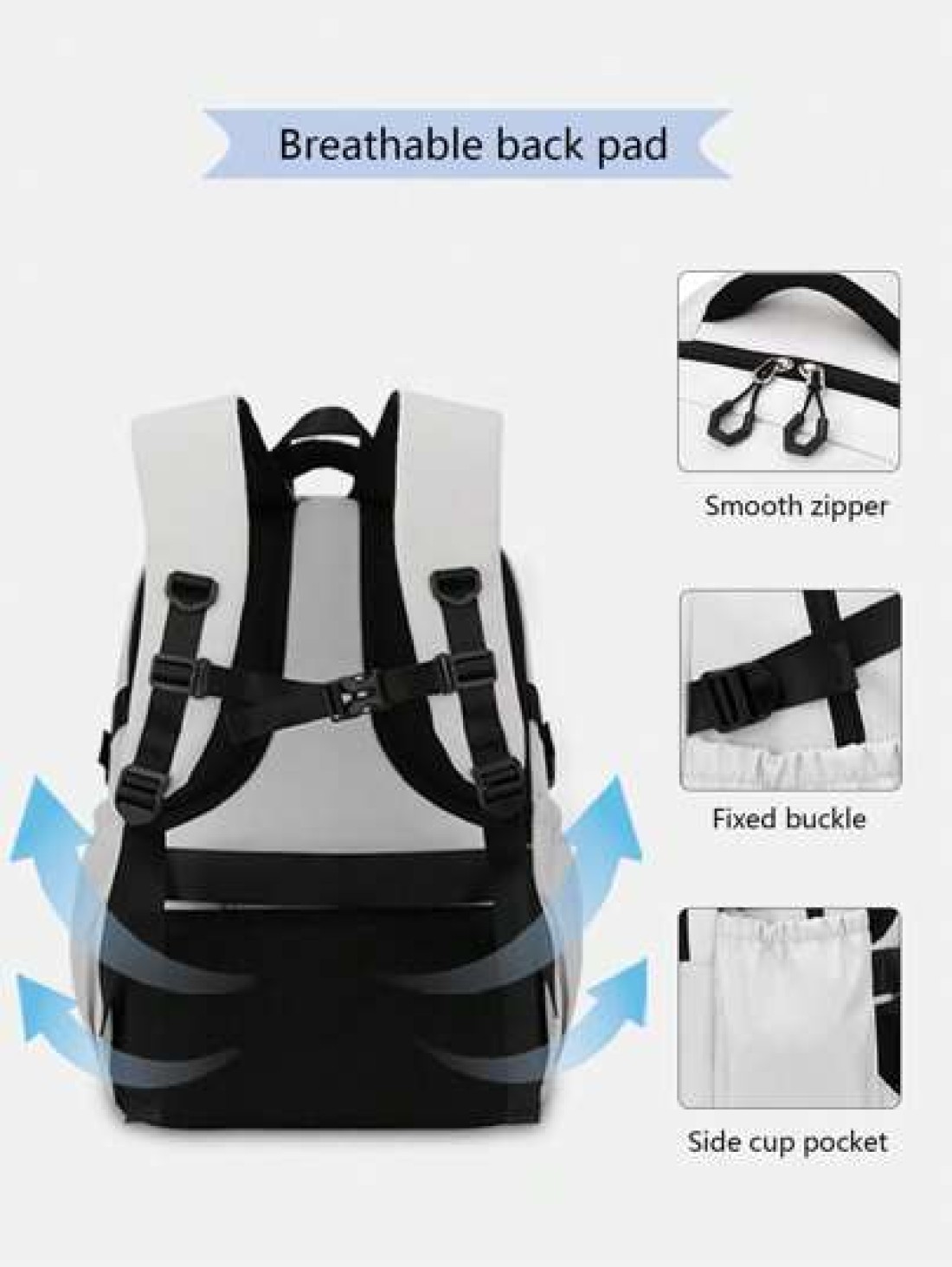 1pc Minimalist Casual Men Backpack Zipper Closure Adjustable Shoulder Strap Durable Fabric Large Capacity Multi Pocket Design Suitable For Daily Use And Travel Luggage Strap For Suitcase Back To Schoo