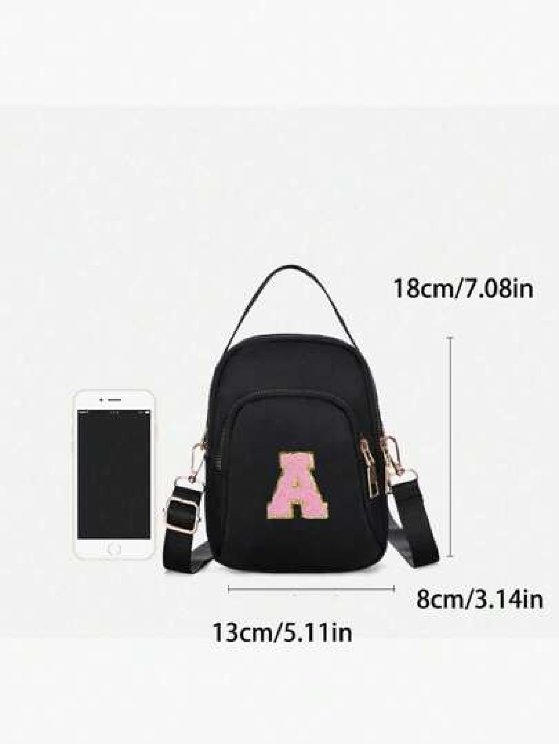 1pc Mini Messenger Bag Casual And Fashionable Multifunctional Zippered One Shoulder Messenger Bag 26 Letter Flower Bags Multifunctional Stone Pattern One Shoulder Messenger Handbag Lightweight Suitabl
