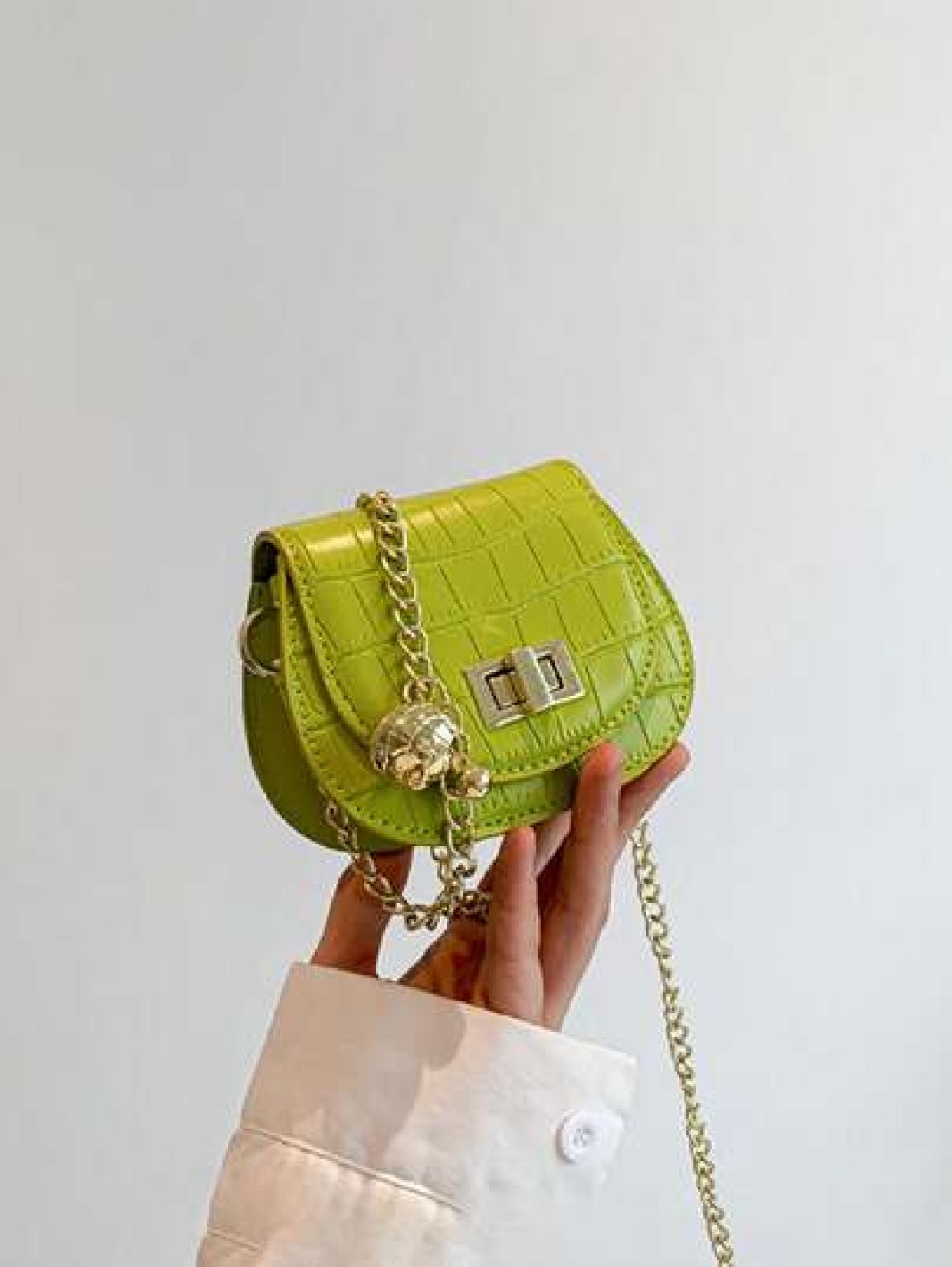 1pc New Cute Girl Niche High End Pu Mini Crossbody Bag And Fashionable New Bag Fresh And Dopamine Color Matching Youthful Girl Style Can Be Carried By Hand Or Across The Body Metal Chain Casual And Fa
