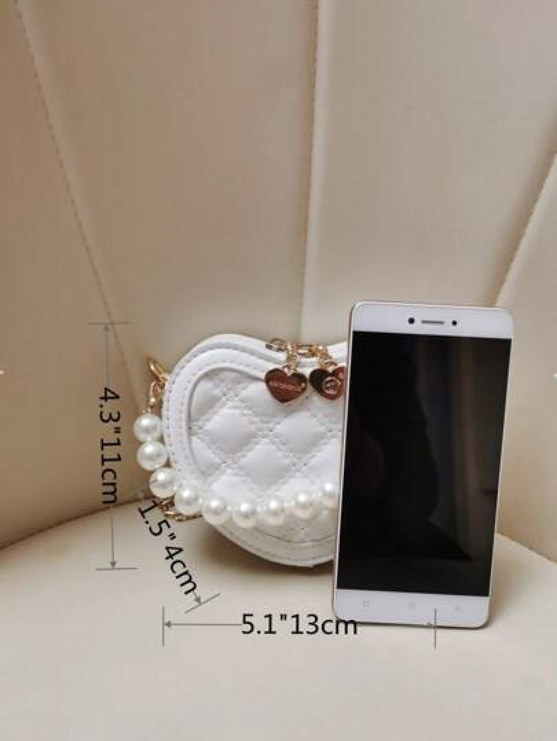 New Embroidered Heart Shaped Small Bag For Girls Fashionable Pearl Handbag For Little Princess