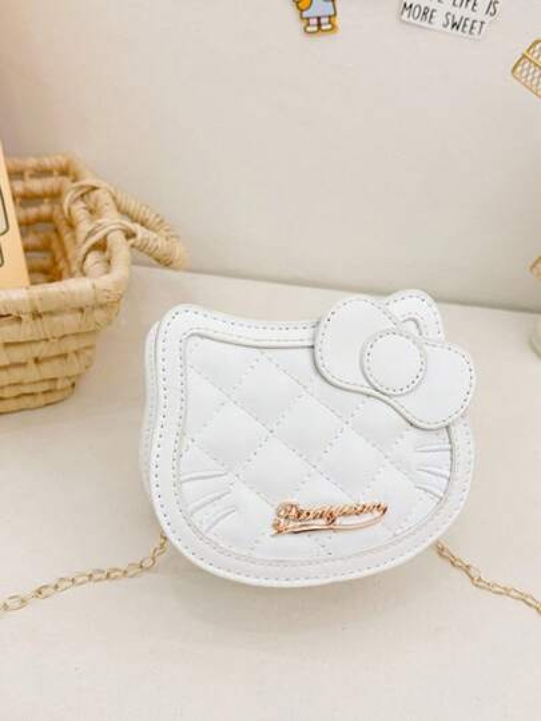 Sanrio Sanrio Hello Kitty Style Chain Crossbody Bag Versatile Leather Shoulder Crossbody Bag Fashionable Date And Vacation Bag