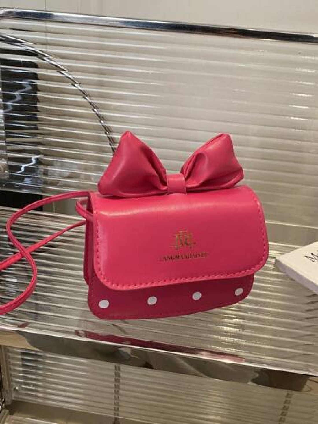 1PC Printed Polka Dot Three Dimensional Bow Underarm Bag Messenger Shoulder Girl s New Fashion Simple Small Square Summer Versatile Commuter Bag Magnetic Design Meet Basic Storage Needs Strong Practic