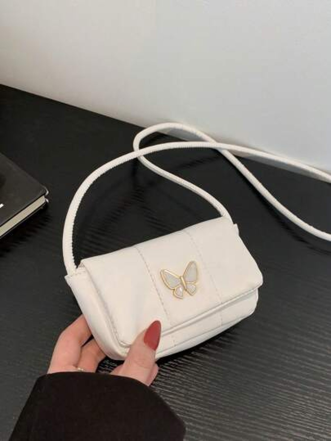 1pc Pretty Bow Casual Fashion Simple Shoulder Crossbody Small Shoulder Bag Fashionable Small Square Bag Simple Western Style Niche Handbag Cute Casual Shoulder Crossbody Bag Bow Decoration Pu Crossbod