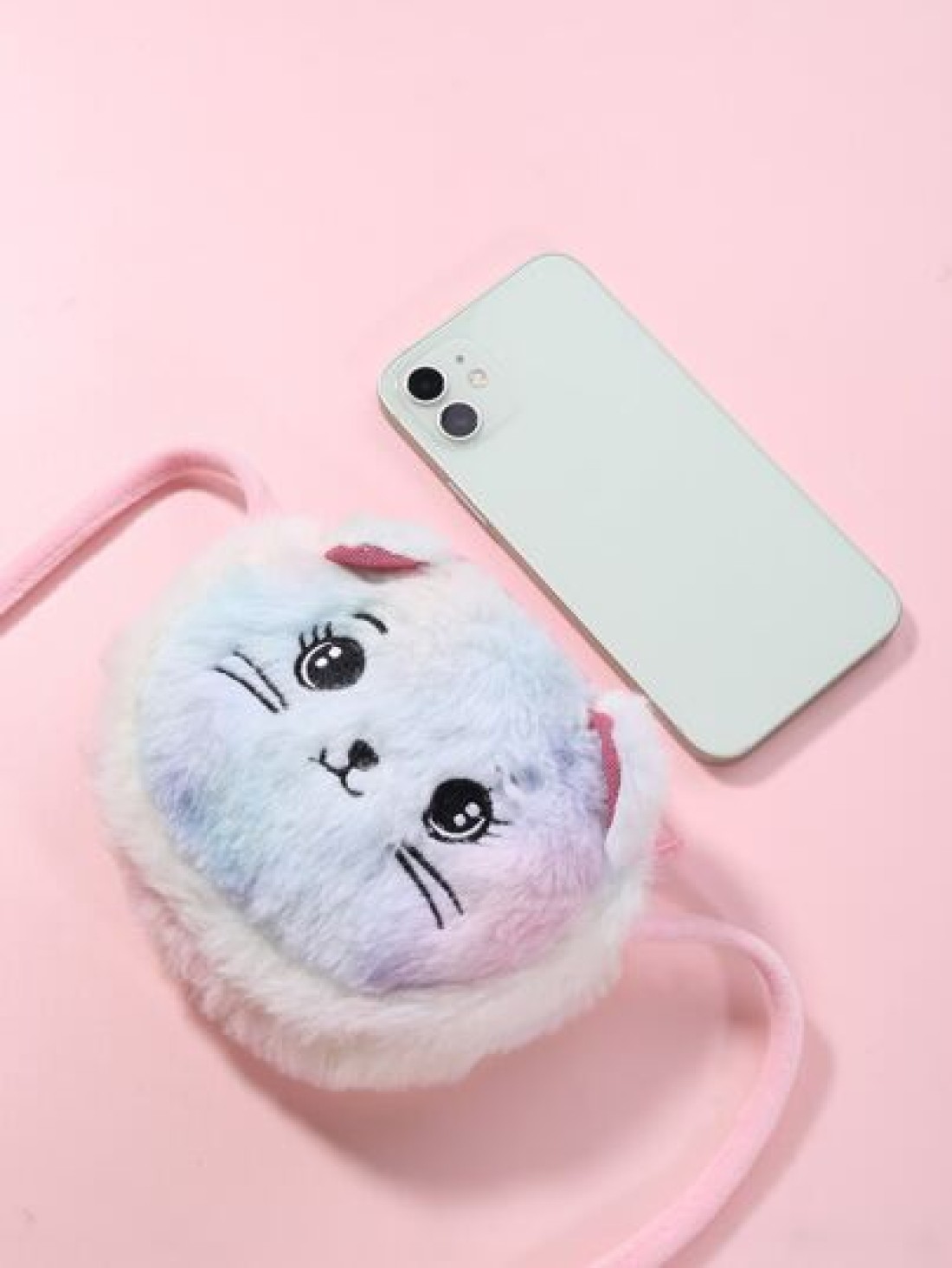 Plush Cat Sling Bag Tie Dye Placement Random