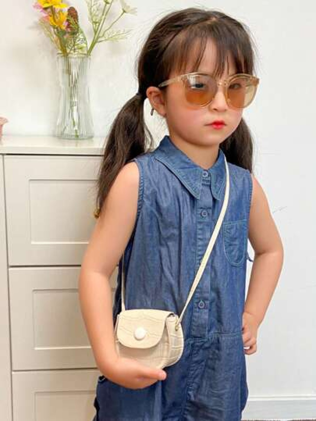 1pc Fashion Kids Children PU Leather Shoulder Bag Lovely Baby Girls Mini Chain Coin Purse Cute Princess Crossbody Bags Small Wallet
