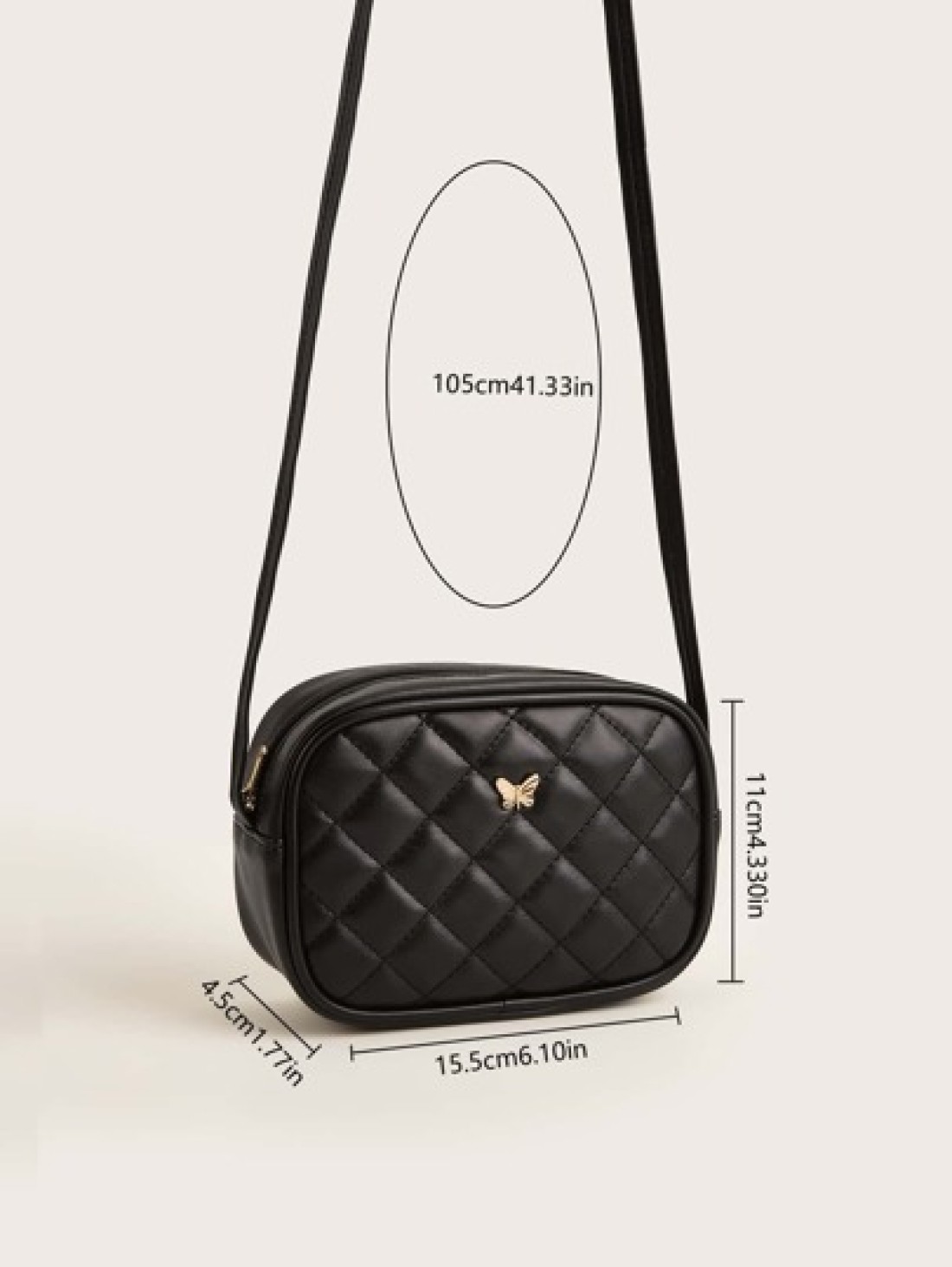 1pc Girls Black Pu Plaid Stitching Fashionable Square Shape Crossbody Bag For Everyday Use