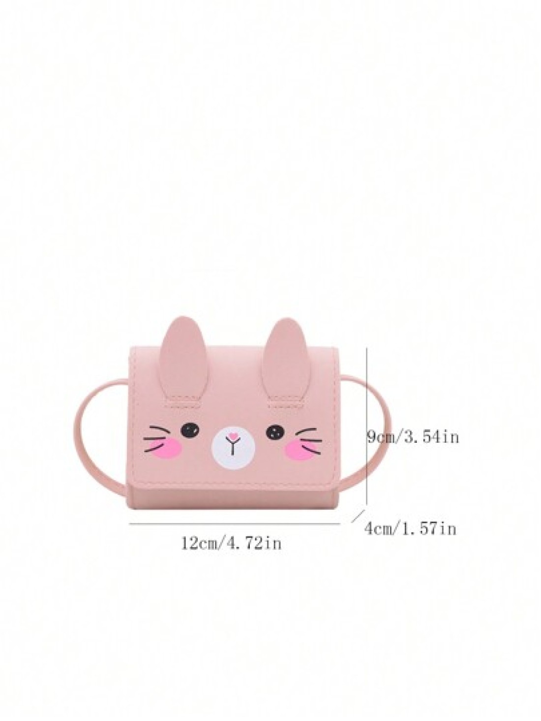 1pc Pu Magnet Closure Fashion Cartoon Bunny Three Dimensional Ears Shoulder Messenger Bag Cute Mini Coin Purse For Girls Suitable For A Variety Of Occasions Comfortable Shoulder Straps Versatile And N
