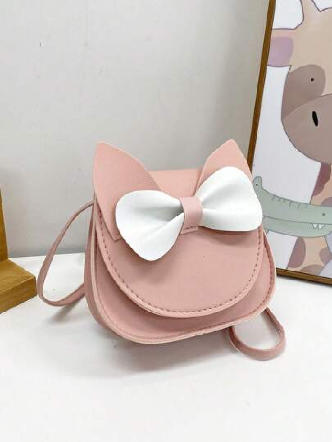 1 Pc Mini Fashion Kitten Young Children Crossbody Bag Square Bag Purse Shoulder Bag Flip Bag Versatile Lightweight Portable Small Buckle Mini For Daily A Coin Purse For Travel Shopping Vacation Kids O