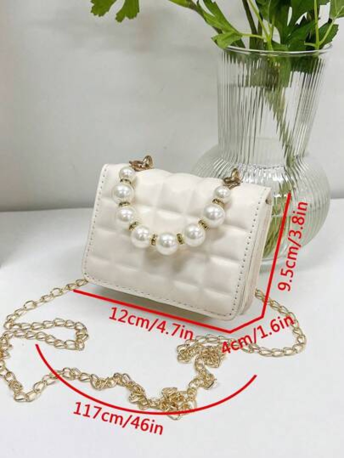 Cute And Fashionable Pearl Texture Handbag Coin Purse Crossbody Bag Outing Handbag Small Square Bag