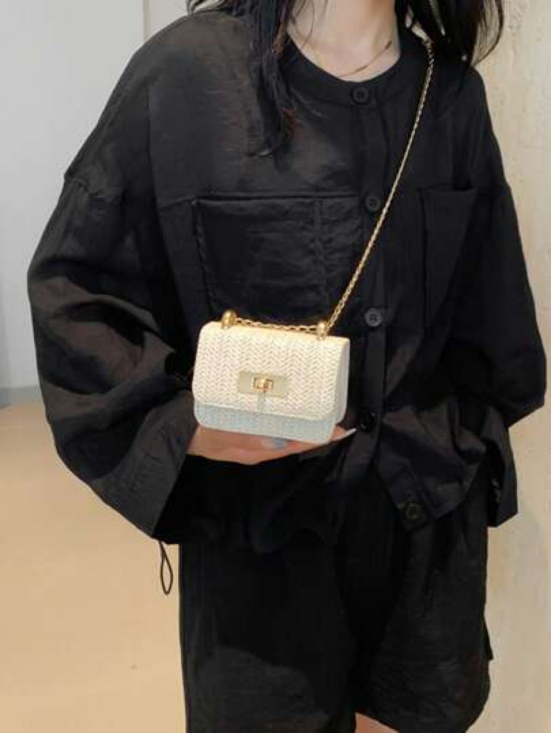 Stylish Woven Fashion Minimalist Small Square Shoulder Crossbody Bag For Girls Casual