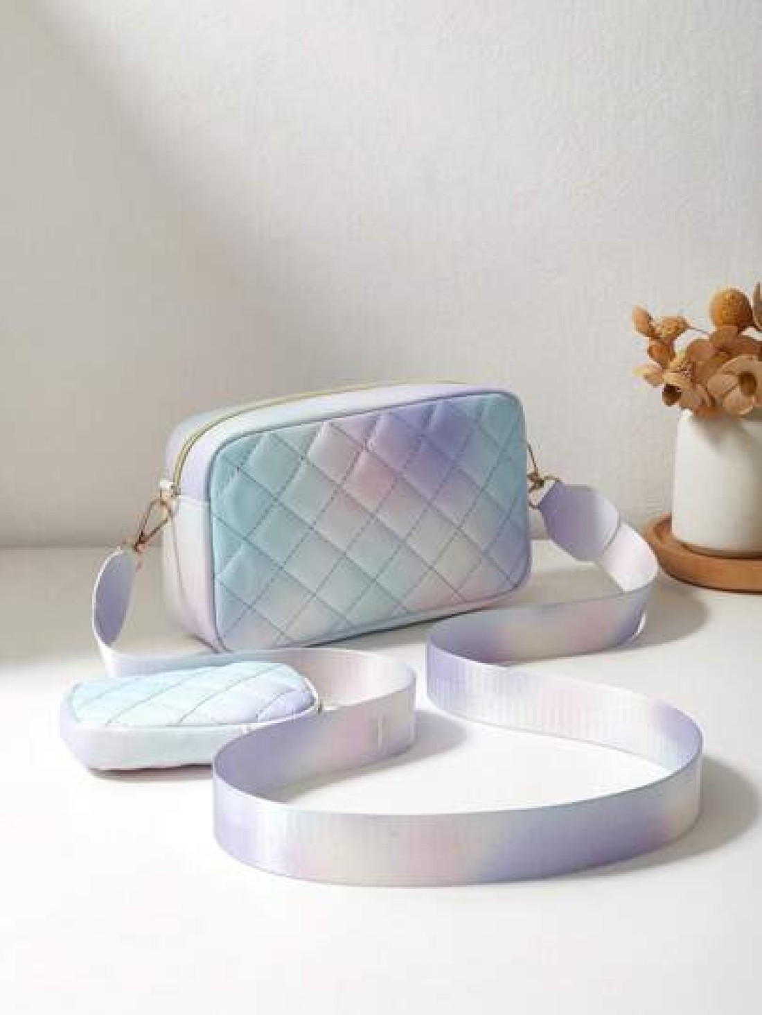 1pc Girl s Mini Wavy Pattern Embossed Letter Bag Mobile Phone Bag Coin Purse