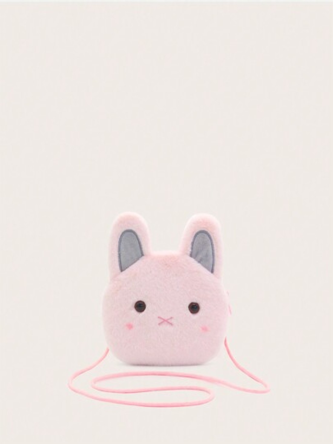 1pc Pink Bunny Mini Cute Crossbody Shoulder Bag For Girls Plush With Zipper Closure Suitable For Daily Use