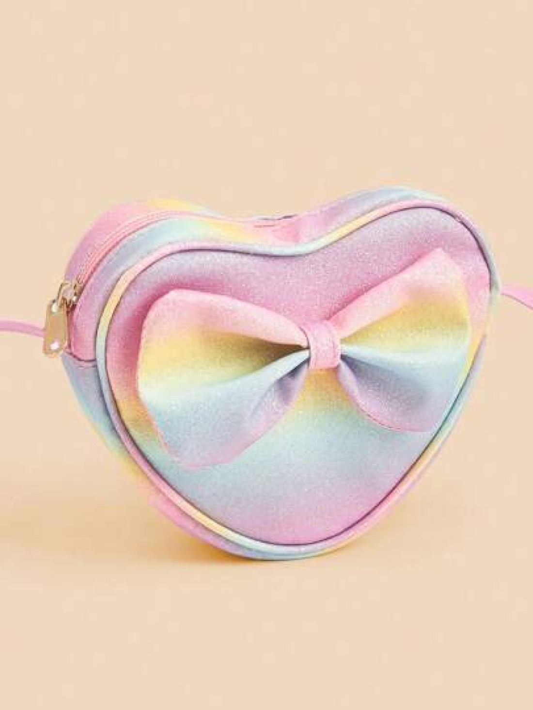 1pc Kids Girls Fashion Heart Bowknot Crossbody Bag Girls Mini Coin Purse