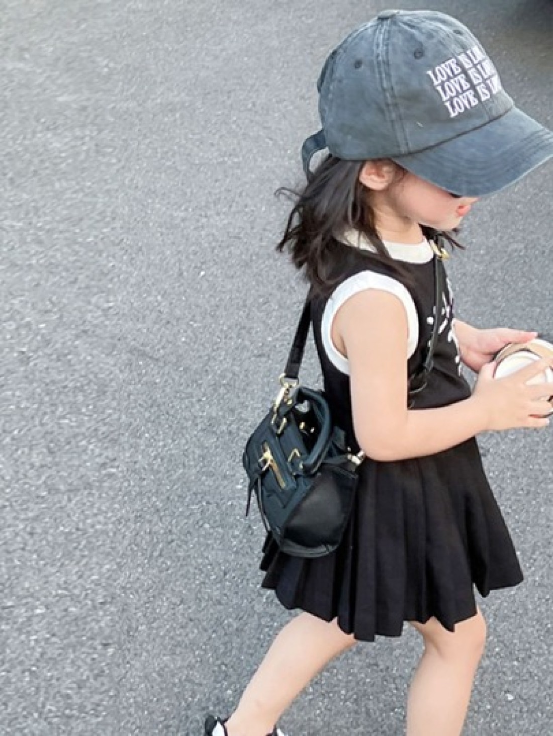 Mini Girls Square Bag Litchi Embossed Zipper Front Decor Double Handle For Daily