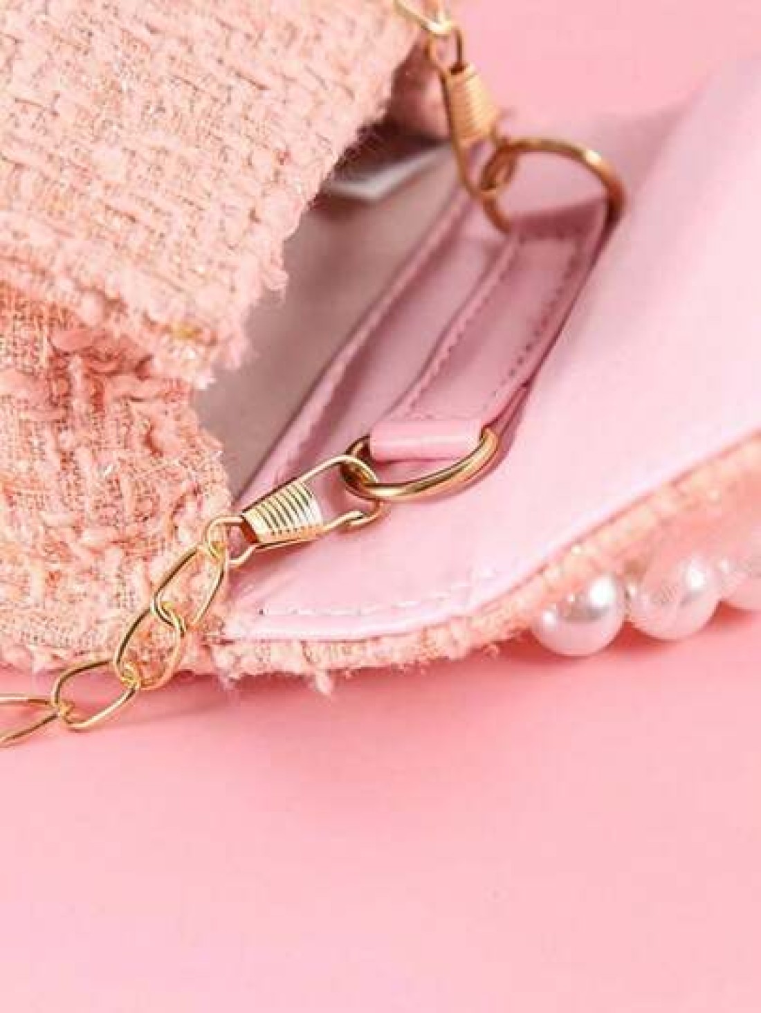 1pc Girls Cute Bow Crystal Crown Decor Chain Shoulder Crossbody Bag PU Material Flap Closure Casual Fashion Pearl Handbag Princess Bag Suitable For Festivals Daily Use