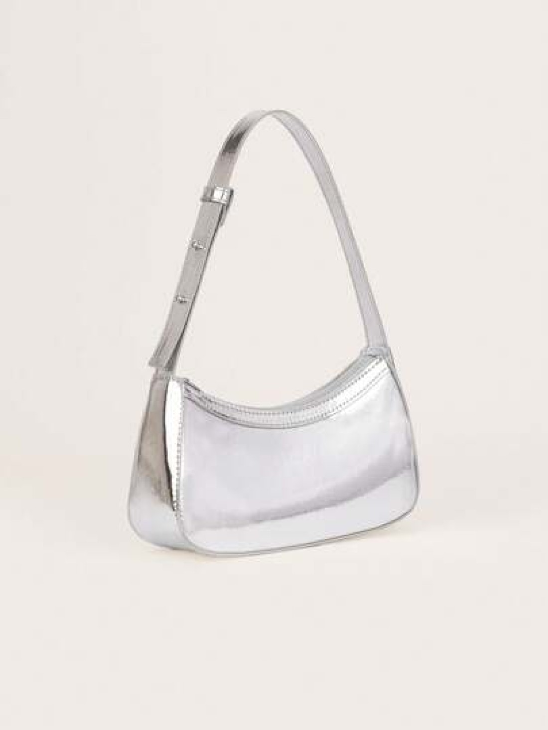 1pc Mirror Silver Handbag Patent Leather Reflective Clutch Shoulder Bag