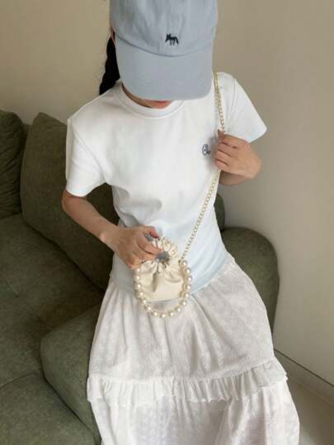 New Style Cloud Shaped Mini Princess Pearl Handbag Children Handheld Bag Shoulder Bag Accessory