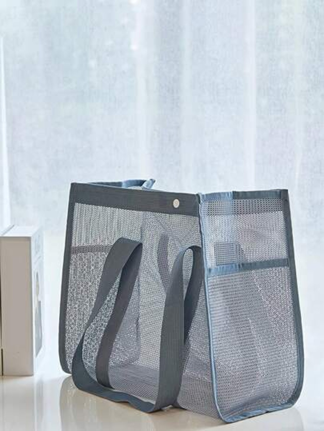 New Fashion Mesh Hollow Out Tote Bag Shoulder Bag Casual Swimwear Bag Travel Toiletry Organizer Bag With Buckle