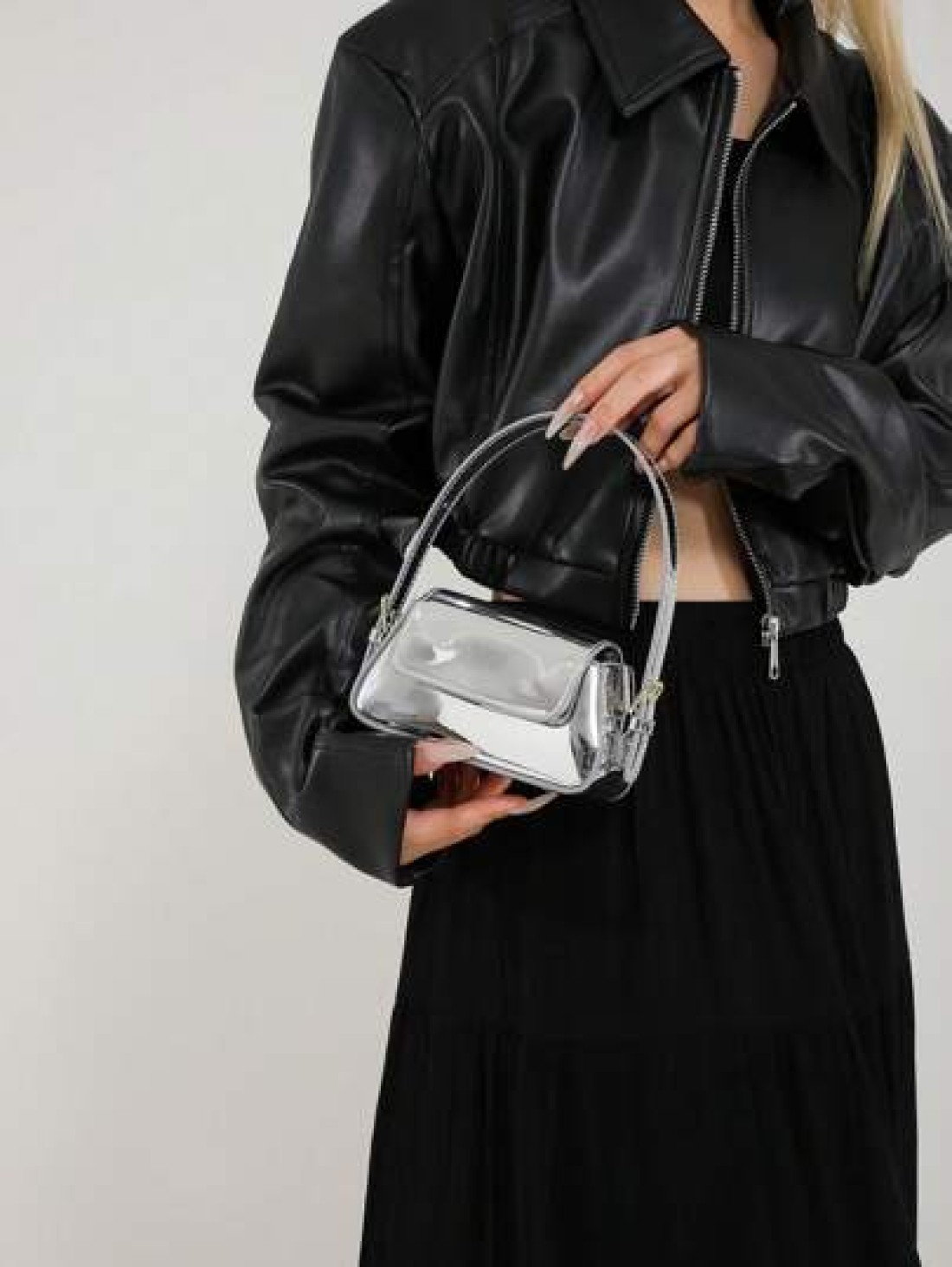 Girls Fashion Glossy Handbag Solid Color Molded Flap Underarm Bag