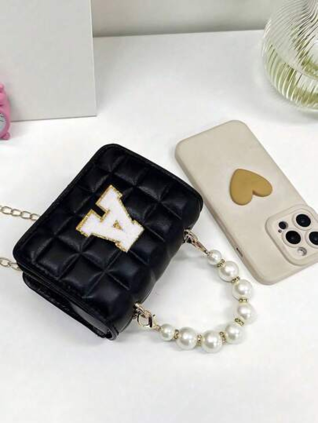 1pc Letter Handbag Pu Magnetic Closure Cute And Simple Niche Style A Variety Of Styles With Sufficient Capacity Metal Chain Shoulder Strap Fashionable And Versatile Suitable For Daily Outings And Shop